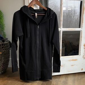 Athleta long Black Zip-Up Hoodie